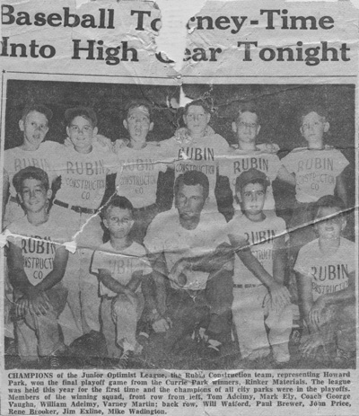 Martin Varney 1957 Baseball Tournament